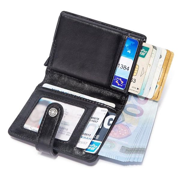 card holders rfid genuine leather men wallets holder slim thin smart magic wallet small short coin purse male 2021 brown vallet, Brown;gray
card holders rfid genuine leather men wallets holder slim thin smart magic wallet small short coin purse male 2021 brown vallet, Brown;gray