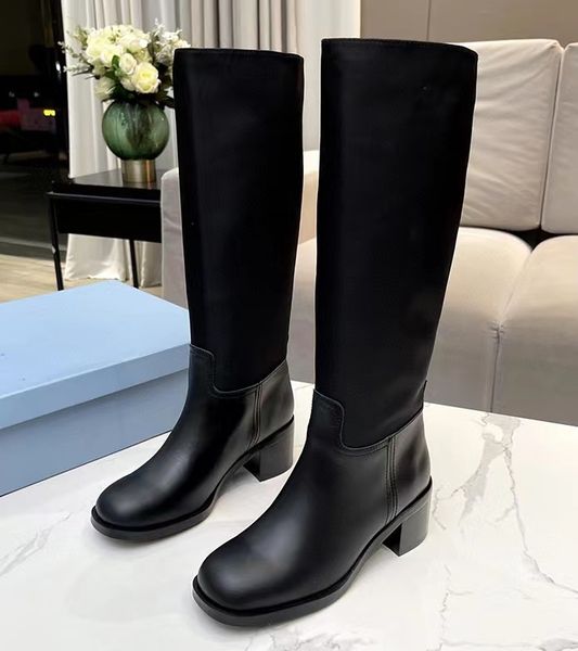 women re-nylon brushed leather ankle boots black chunky heels platform shoes slip-on high-high combat booties with box
women re-nylon brushed leather ankle boots black chunky heels platform shoes slip-on high-high combat booties with box
