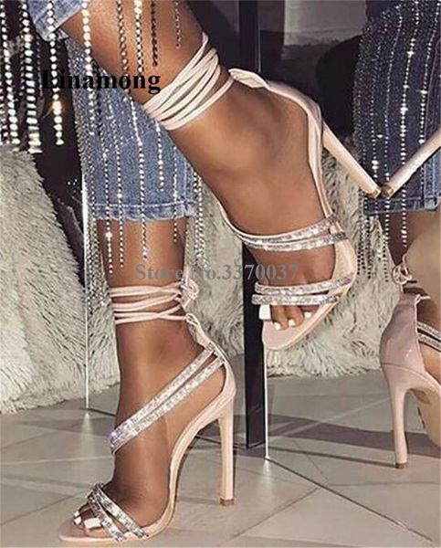 women charming shining rhinestone straps stiletto heel gladiator sandals lace-up crystal high wedding heels shoes, Black
women charming shining rhinestone straps stiletto heel gladiator sandals lace-up crystal high wedding heels shoes, Black