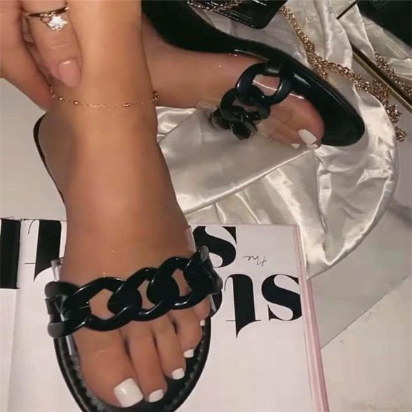 fashion roman style pvc transparent chain decoration flat outdoor female slippers summer plus size 43 beach slipper, Black
fashion roman style pvc transparent chain decoration flat outdoor female slippers summer plus size 43 beach slipper, Black