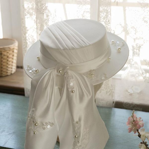 stingy brim hats 2021 bridal wedding dress french style satin elegant hat for ladies vintage banquet po studio ornament, Blue;gray
stingy brim hats 2021 bridal wedding dress french style satin elegant hat for ladies vintage banquet po studio ornament, Blue;gray