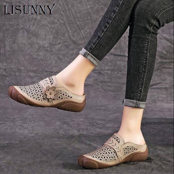 slippers lisunny 2021 cut-outs women shoes summer comfortable retro flower flat sandals genuine leather lady slides, Black
slippers lisunny 2021 cut-outs women shoes summer comfortable retro flower flat sandals genuine leather lady slides, Black