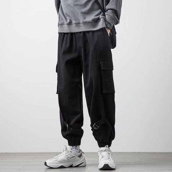 men multi-pocket elastic waist harem pant streetwear punk hip hop casual trousers joggers male pants 2021 drop men's, Black
men multi-pocket elastic waist harem pant streetwear punk hip hop casual trousers joggers male pants 2021 drop men's, Black