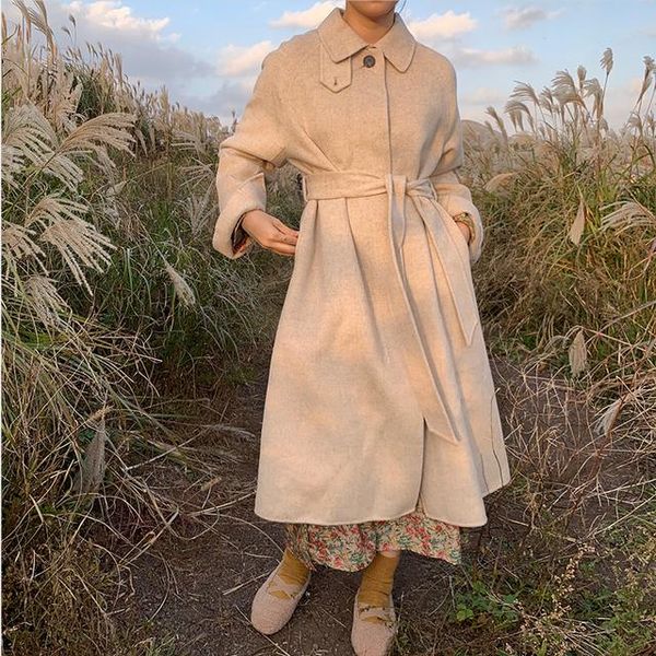 women's trench coats superaen solid single breasted lace up waist full turn down collar long casual tweed coat for women, Tan;black
women's trench coats superaen solid single breasted lace up waist full turn down collar long casual tweed coat for women, Tan;black