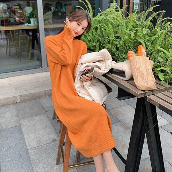 women long sleeve sweater dress thick warm autumn and winter solid vestidos female turtleneck chic knitted pullover dresses s271 casual, Black;gray
women long sleeve sweater dress thick warm autumn and winter solid vestidos female turtleneck chic knitted pullover dresses s271 casual, Black;gray