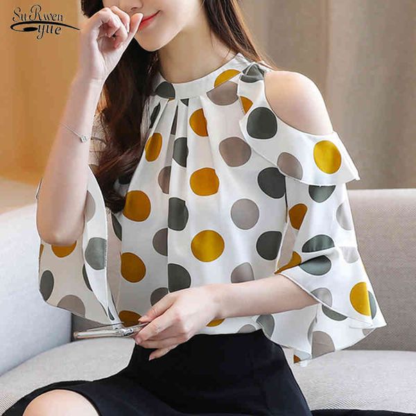 summer korean style women's blouse short sleeve bottoming shirt polka dot off-shoulder blusas mujer de moda 9023 50 210508, White
summer korean style women's blouse short sleeve bottoming shirt polka dot off-shoulder blusas mujer de moda 9023 50 210508, White