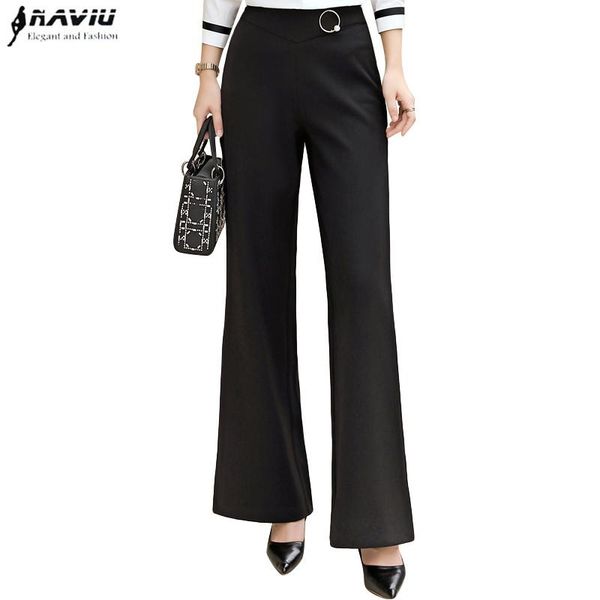 women's pants & capris fashion temperament women black wide leg plus size ol autumn korean office ladies loose mid waist trousers, Black;white
women's pants & capris fashion temperament women black wide leg plus size ol autumn korean office ladies loose mid waist trousers, Black;white