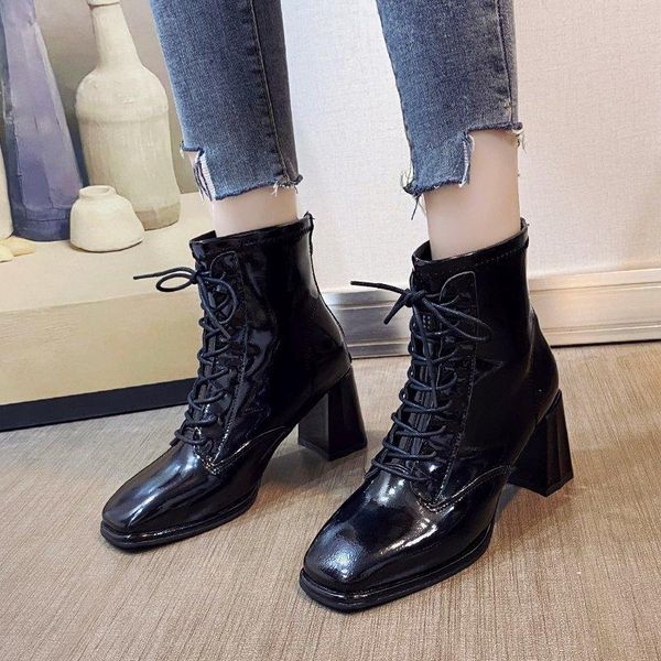 boots square toe patent leather for women fashion high heels autumn shoes woman ankl boot pumps, Black
boots square toe patent leather for women fashion high heels autumn shoes woman ankl boot pumps, Black
