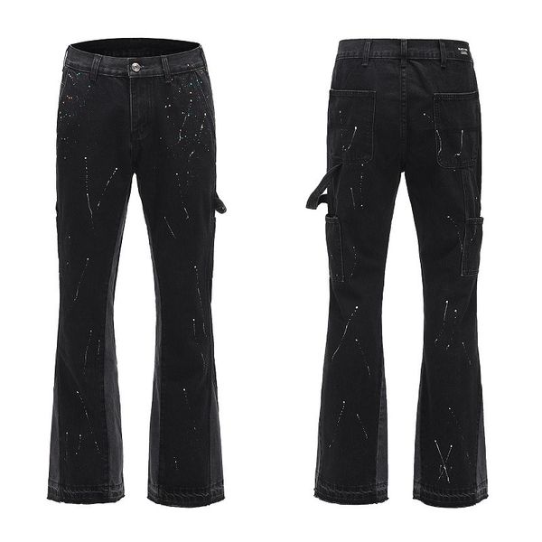 fashion jeans high street speckles, ink splashing, deconstruction, stitching, color contrast tooling, casual flared , pants, men's, Blue
fashion jeans high street speckles, ink splashing, deconstruction, stitching, color contrast tooling, casual flared , pants, men's, Blue
