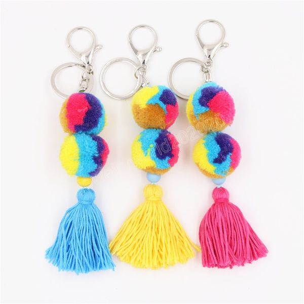 cute colorful plush pompom keychains with tassel fashion bohemia style women bag hanging hairball pendant keyrings accessories, Silver
cute colorful plush pompom keychains with tassel fashion bohemia style women bag hanging hairball pendant keyrings accessories, Silver