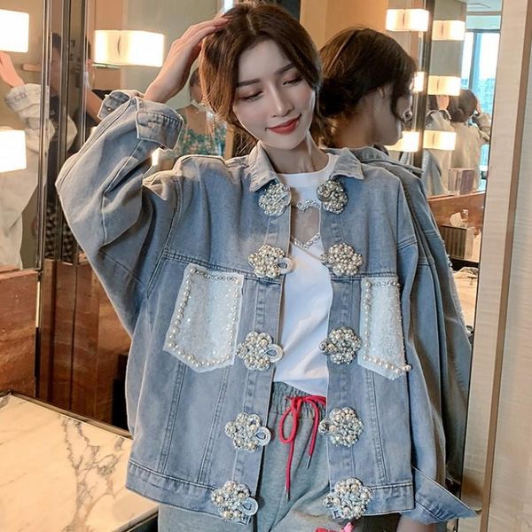 women's jackets harajuku denim jacket women rhinestone pearl beaded buckle loose short village sequins jeans coats female streetwear sp, Black;brown
women's jackets harajuku denim jacket women rhinestone pearl beaded buckle loose short village sequins jeans coats female streetwear sp, Black;brown