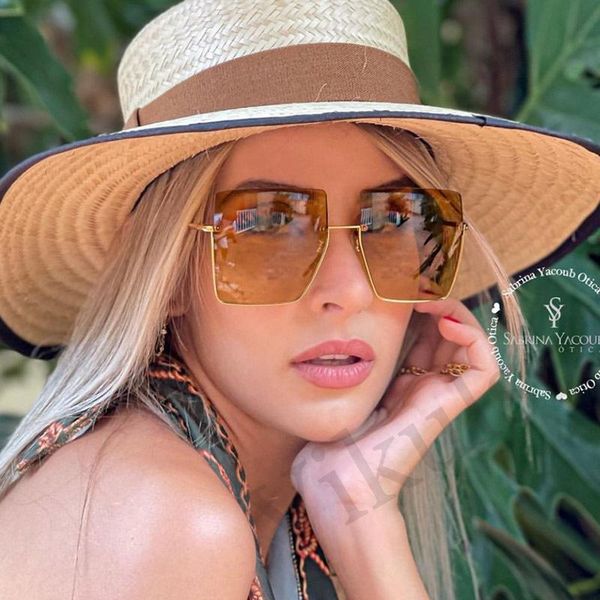 sunglasses square women metal half frame oversized sun glasses for female gradient rimless eyewear men oculos uv400, White;black
sunglasses square women metal half frame oversized sun glasses for female gradient rimless eyewear men oculos uv400, White;black