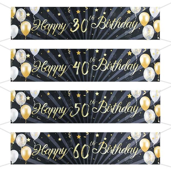 party decoration happy birthday banner garland polyester flags 30/40/50/60 year old bunting for anniversary decor
party decoration happy birthday banner garland polyester flags 30/40/50/60 year old bunting for anniversary decor