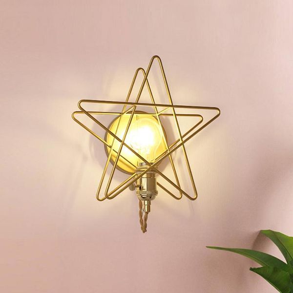 wall lamp golden five-pointed star bedside modern concise bedroom balcony aisle corridor decoration wrought iron
wall lamp golden five-pointed star bedside modern concise bedroom balcony aisle corridor decoration wrought iron