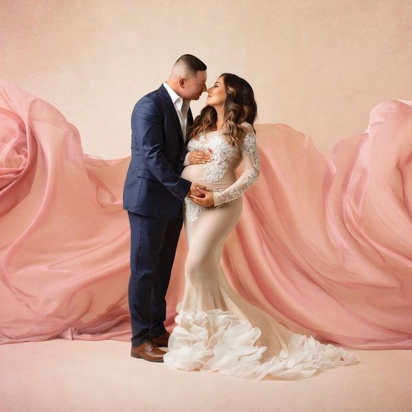 elegant sheer mermaid prom dresses lace applique maternity robe for p shoot ruffles sweep train pregnancy dress custom made, Black
elegant sheer mermaid prom dresses lace applique maternity robe for p shoot ruffles sweep train pregnancy dress custom made, Black