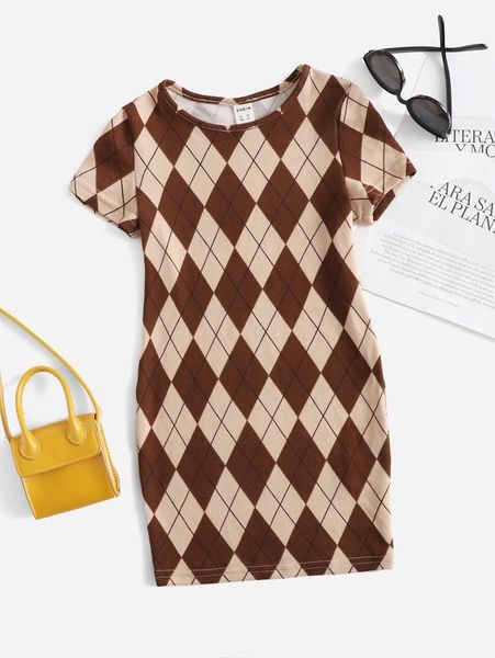 toddler girls argyle print dress she, Red;yellow 
toddler girls argyle print dress she, Red;yellow