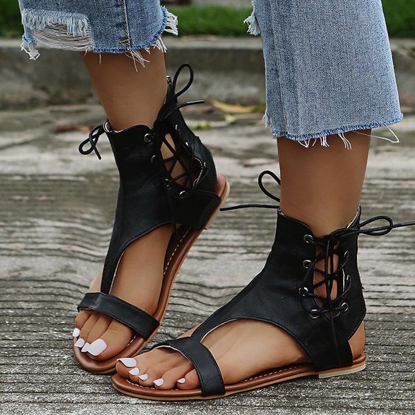 sandals 2021 women's summer fashion cross strap flat shoes plus size european and american casual female, Black
sandals 2021 women's summer fashion cross strap flat shoes plus size european and american casual female, Black