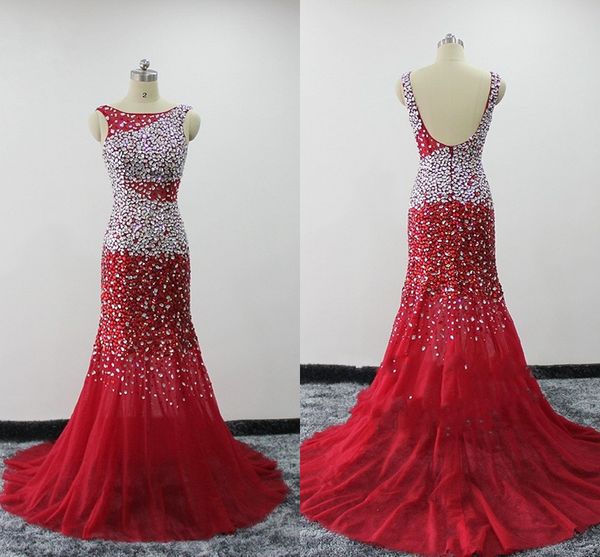 2021 luxurious red crystal evening dresses prom mermaid style cap sleeves boat neck u backless party formal special occasaion pageant dress, Black;red
2021 luxurious red crystal evening dresses prom mermaid style cap sleeves boat neck u backless party formal special occasaion pageant dress, Black;red