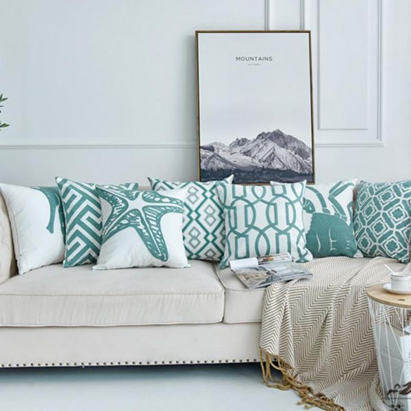 cushion/decorative pillow home decoration embroidered cushion cover gray blue / white geometric floral canvas cotton square pillowcase 45x45
cushion/decorative pillow home decoration embroidered cushion cover gray blue / white geometric floral canvas cotton square pillowcase 45x45