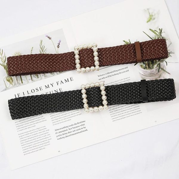 belts pu leather woven belt women retro dress square pearl buckle ladies skirt designer, Black;brown
belts pu leather woven belt women retro dress square pearl buckle ladies skirt designer, Black;brown