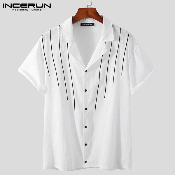 men's casual shirts incerun men shirt cotton short sleeve printed streetwear clothing summer 2021 breathable leisure camisa masculina 3, White;black
men's casual shirts incerun men shirt cotton short sleeve printed streetwear clothing summer 2021 breathable leisure camisa masculina 3, White;black