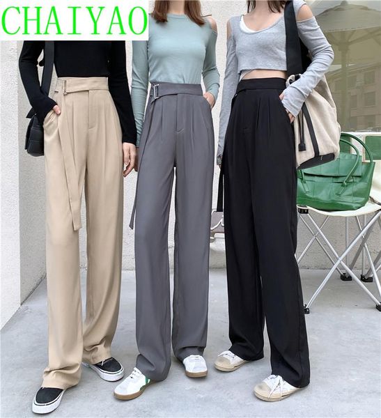 women's pants & capris spring and autumn wide leg high waist straight suit, Black;white
women's pants & capris spring and autumn wide leg high waist straight suit, Black;white