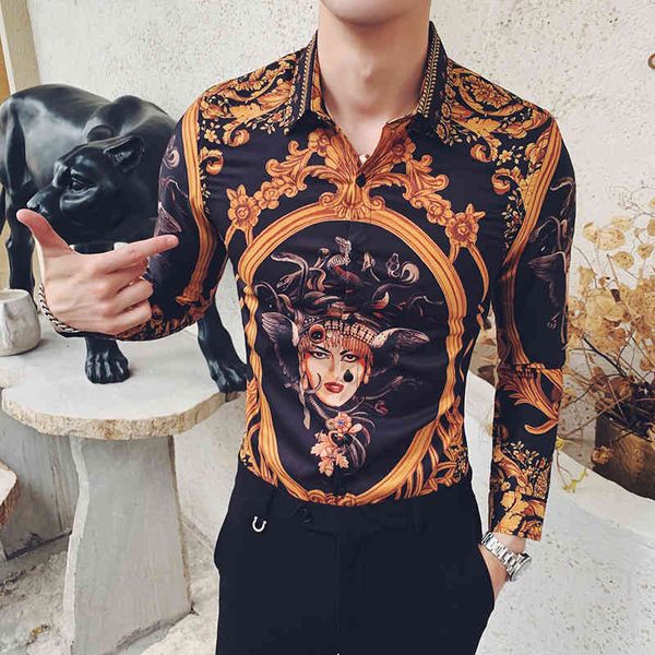 men's casual shirts european station fall personality printed sleeve shirt men c103-p58 j6io, White;black
men's casual shirts european station fall personality printed sleeve shirt men c103-p58 j6io, White;black