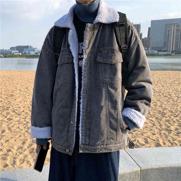 men's jackets lamb wool plus velvet thicken denim male autumn winter jean mens warm casual windproof outerwear tq78, Black;brown
men's jackets lamb wool plus velvet thicken denim male autumn winter jean mens warm casual windproof outerwear tq78, Black;brown