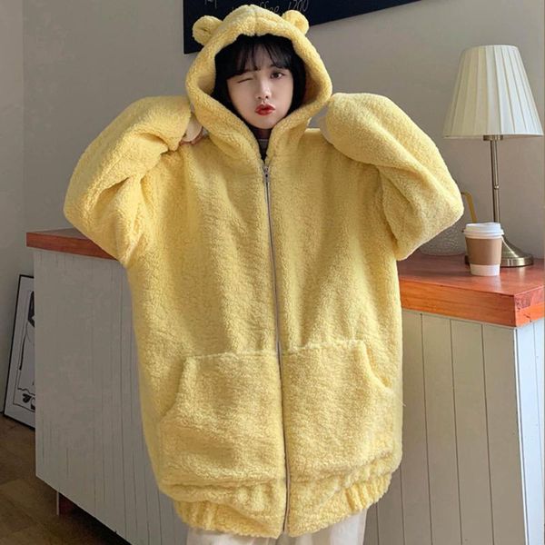 women's hoodies & sweatshirts plus fleece winter keep warm velvet pullover women solid color zipper pocket lovely ears lamb cashmere ho, Black
women's hoodies & sweatshirts plus fleece winter keep warm velvet pullover women solid color zipper pocket lovely ears lamb cashmere ho, Black