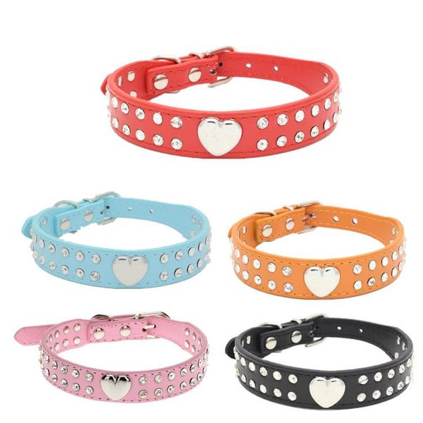 50pcs/lot fast 2 rows bling rhinestone puppy pet dog collar with nice heart charm 5 colors collars & leashes
50pcs/lot fast 2 rows bling rhinestone puppy pet dog collar with nice heart charm 5 colors collars & leashes