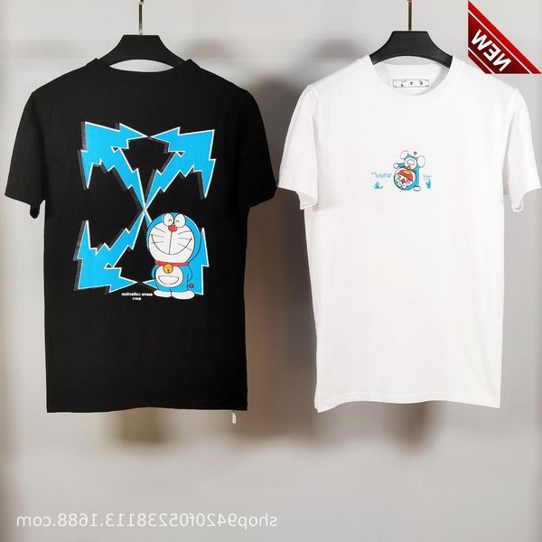 2021 spring and summer new off co branded doraemon cartoon short sleeve t-shirt, White;black
2021 spring and summer new off co branded doraemon cartoon short sleeve t-shirt, White;black