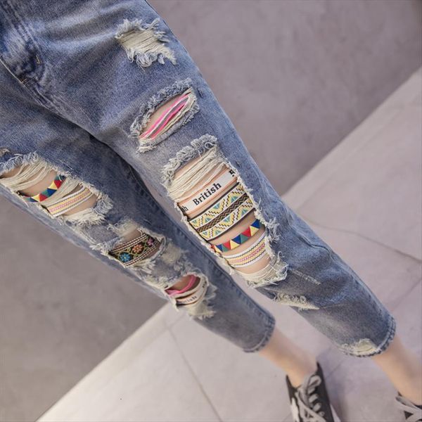summer denim pants fashion trend womens jean hole stretched high waist female vintage ankle length plus size y326, Blue
summer denim pants fashion trend womens jean hole stretched high waist female vintage ankle length plus size y326, Blue