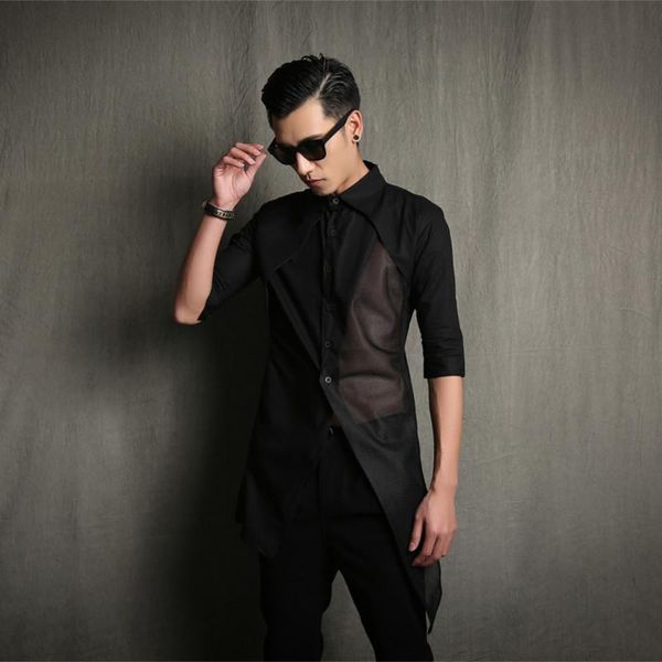 s-6xl 2021 men's clothing summer medium sleeves perspective shirt, korean version air permeability plus size costumes casual shirts, White;black
s-6xl 2021 men's clothing summer medium sleeves perspective shirt, korean version air permeability plus size costumes casual shirts, White;black