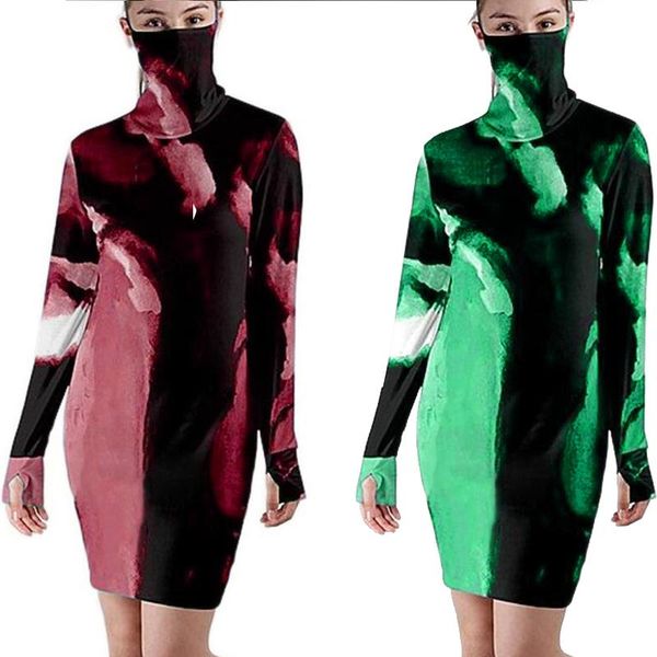 casual dresses tie dye mini woman slim fit dress with mask dust-proof long sleeve straight turtleneck streetwear fashion clothes, Black;gray
casual dresses tie dye mini woman slim fit dress with mask dust-proof long sleeve straight turtleneck streetwear fashion clothes, Black;gray