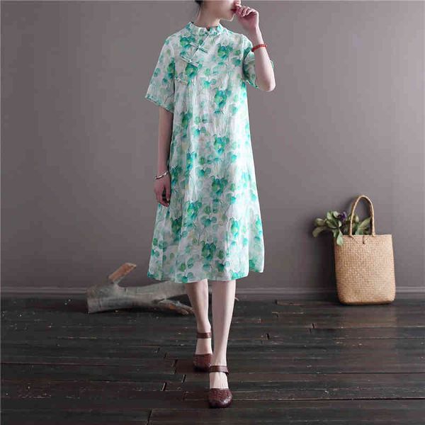 johnature linen cheongsam for women stand short sleeve button vintage clothes summer print floral female chinese dress 210521, Black;gray
johnature linen cheongsam for women stand short sleeve button vintage clothes summer print floral female chinese dress 210521, Black;gray
