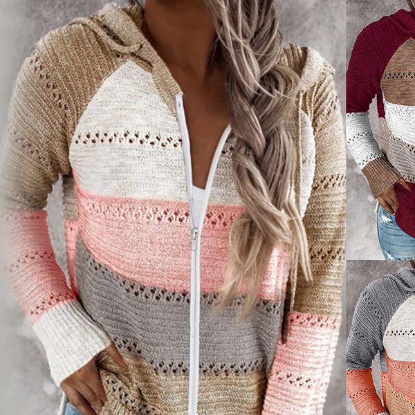 women sweaters autumn long sleeve color block hollow out knitted hooded sweater coat drop high quality, White;black
women sweaters autumn long sleeve color block hollow out knitted hooded sweater coat drop high quality, White;black