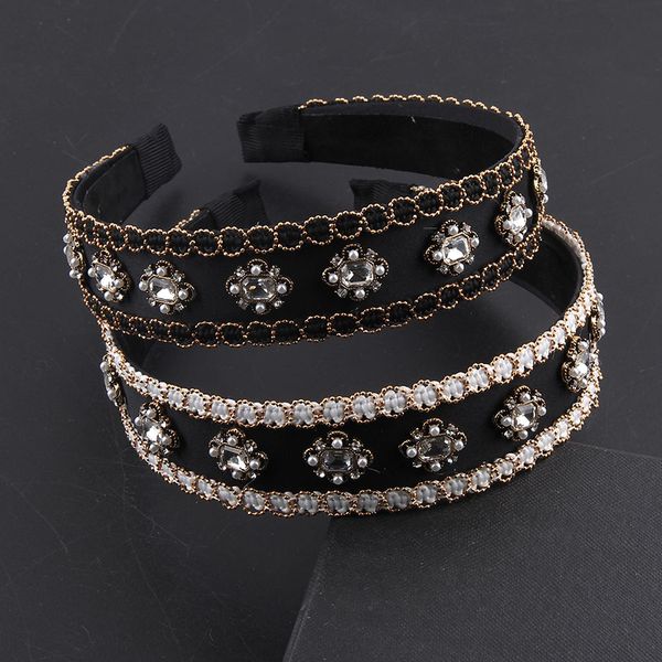 fashion wide-rim headbands encrusted rhinestones pearl gold silk-rim wrapped hair bands ladies street hair accessories, Silver
fashion wide-rim headbands encrusted rhinestones pearl gold silk-rim wrapped hair bands ladies street hair accessories, Silver