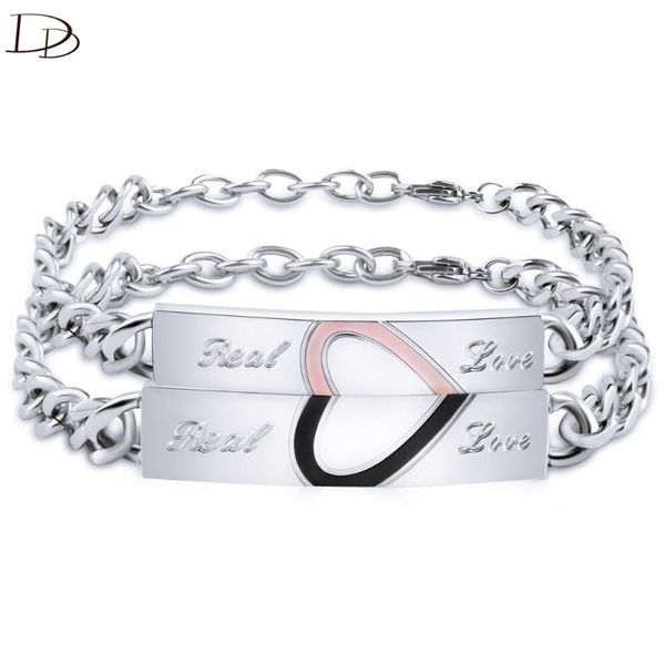 charm bracelets dodo titanium steel bracelet for lovers engraved real love couple jewelry statement women men pulseira gifts tb, Golden;silver
charm bracelets dodo titanium steel bracelet for lovers engraved real love couple jewelry statement women men pulseira gifts tb, Golden;silver