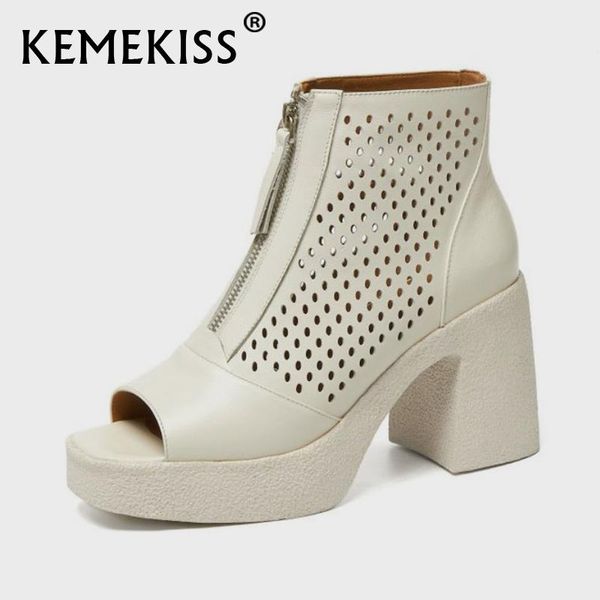 kemekiss women real leather summer boots thick high heels peep toe shoes platform solid footwear zipper hollow out size 34-39 dress, Black
kemekiss women real leather summer boots thick high heels peep toe shoes platform solid footwear zipper hollow out size 34-39 dress, Black