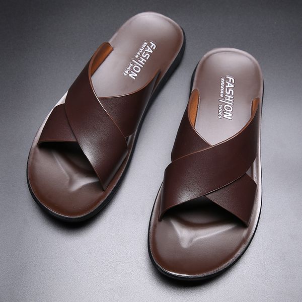 slippers men leather luxury brand 2022 new fashion summer men shoes vintage flats casual non-slip beach sandals men, Black
slippers men leather luxury brand 2022 new fashion summer men shoes vintage flats casual non-slip beach sandals men, Black