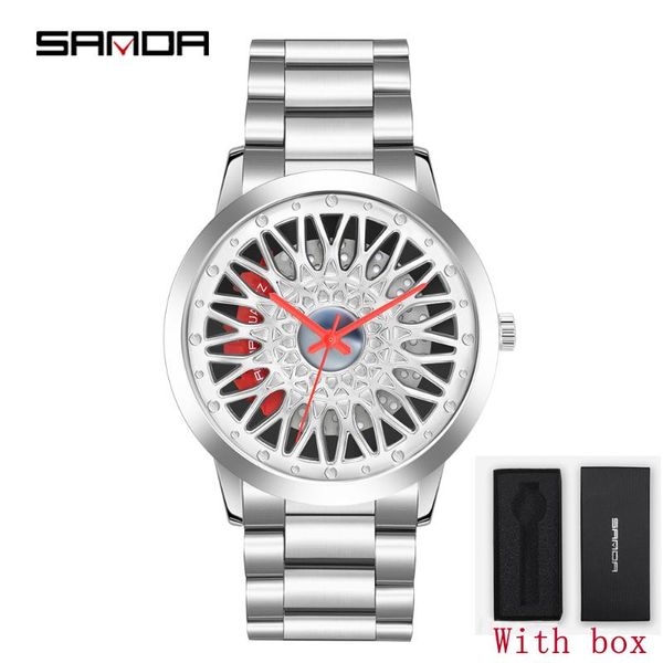wristwatches sanda casual men watch personality car wheel waterproof quartz wristwatch dial relogio masculino, Slivery;brown
wristwatches sanda casual men watch personality car wheel waterproof quartz wristwatch dial relogio masculino, Slivery;brown