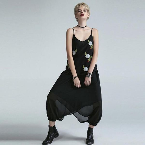 women's pants & capris summer and europe the united states loose harem elastic waist wide leg black large size trousers, Black;white
women's pants & capris summer and europe the united states loose harem elastic waist wide leg black large size trousers, Black;white