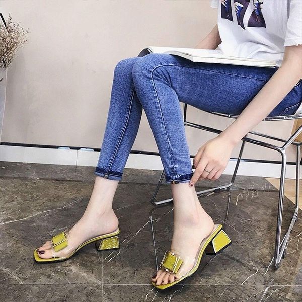metal decoration transparent square heel slides female designer open toes non-slip shallow platform sandals sequins slippers, Black
metal decoration transparent square heel slides female designer open toes non-slip shallow platform sandals sequins slippers, Black