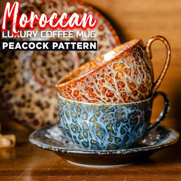 mugs sueea® moroccan peacock pattern coffee cup and saucer ceramic latte set breakfast milk drinking spoon mug 2021
mugs sueea® moroccan peacock pattern coffee cup and saucer ceramic latte set breakfast milk drinking spoon mug 2021