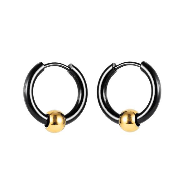 charm earrings for men or women fashion all-match titanium stainless steel personality small circle black golden jewelry lovers gifts ge648