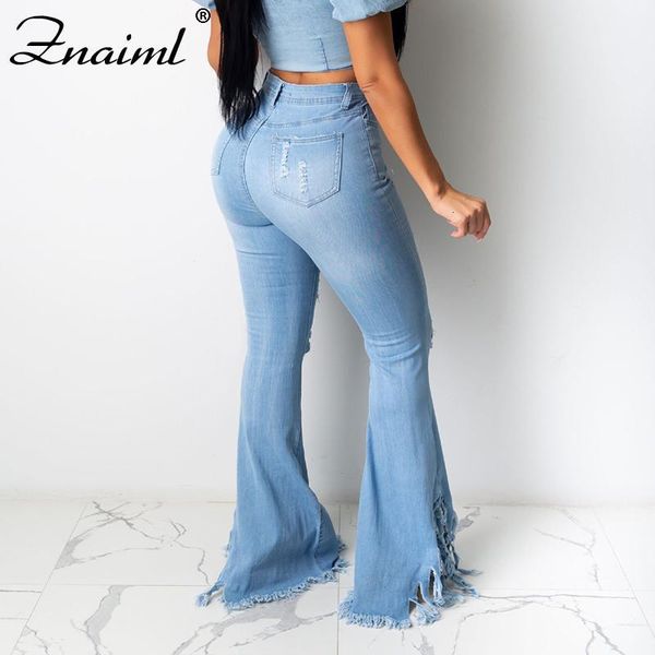 women's jeans znaiml spring autumn women flare pants thin vintage tassels tear denim ladies high waist stretch pocket wide leg trousers, Blue
women's jeans znaiml spring autumn women flare pants thin vintage tassels tear denim ladies high waist stretch pocket wide leg trousers, Blue