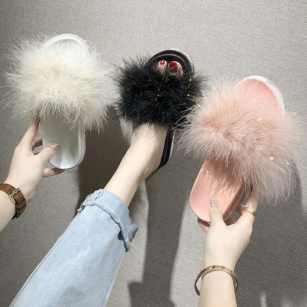women's shoes 2021 summer fur slippers slides home furry flat sandals female cute fluffy house rhinestone zapatillas mujer, Black
women's shoes 2021 summer fur slippers slides home furry flat sandals female cute fluffy house rhinestone zapatillas mujer, Black