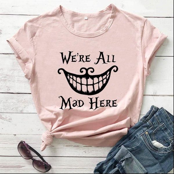 were all mad here women t shirts world arrival summer funny casual 100%cotton, White
were all mad here women t shirts world arrival summer funny casual 100%cotton, White