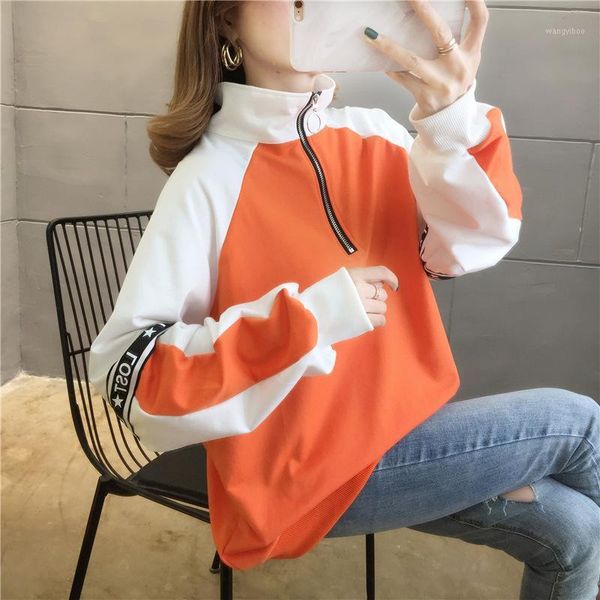 women's hoodies & sweatshirts versatile loose-fit color blo zipper mixed colors lettered spring clothing thin xiao wei yi women' p, Black
women's hoodies & sweatshirts versatile loose-fit color blo zipper mixed colors lettered spring clothing thin xiao wei yi women' p, Black