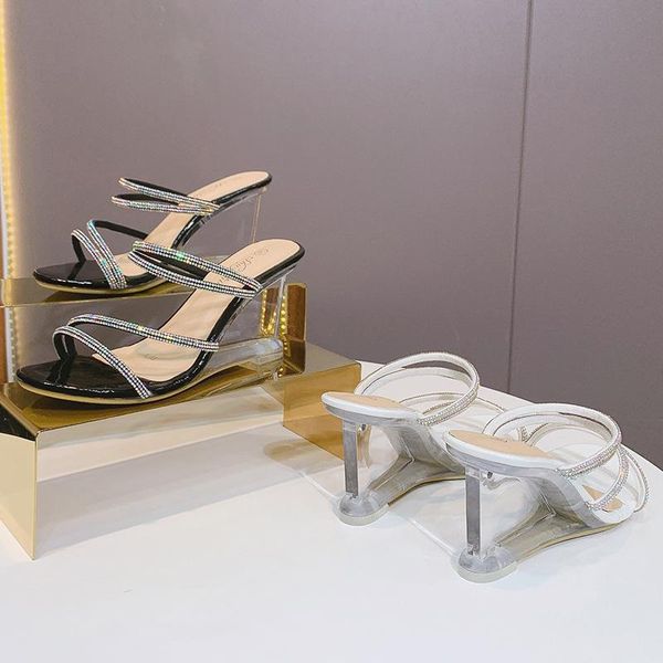 dress shoes summer women transparent wedge heel sandals flash drilling tape slippers open toe lace-up pumps office ladies high heels, Black
dress shoes summer women transparent wedge heel sandals flash drilling tape slippers open toe lace-up pumps office ladies high heels, Black